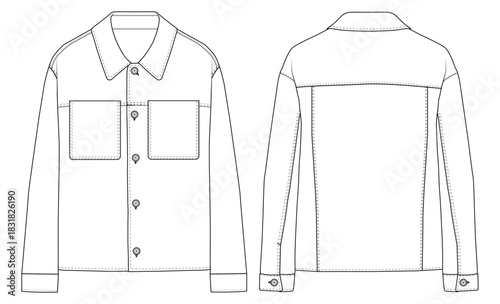 Man Shirt Jacket vector illustration design