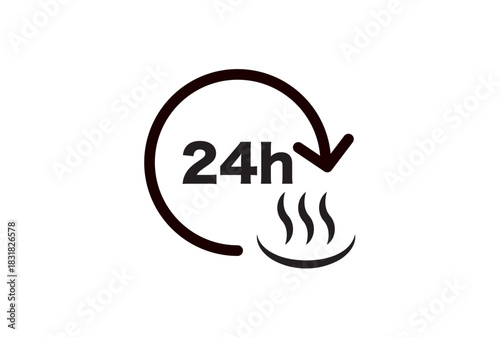 24時間利用できるお風呂を表すアイコン
