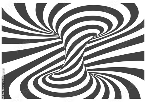 Striking black-and-white spiral twist creates a hypnotic vortex that draws attention and sparks imagination. Perfect for modern design, abstract art projects, branding