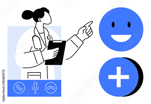 Telemedicine concept. Telemedicine connects healthcare with digital technology and online communication. Telemedicine supports virtual medical consultations and remote patient care. Subjects