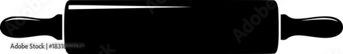 a black and white silhouette of a rolling pin, vector illustration 
