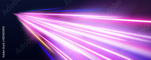 Pink neon trails swirl across a transparent background. The glowing arcs convey motion, speed, and futuristic energy. Great for digital or urban visuals.