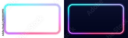 Neon square frames glow in red, blue, and green with gradient edges. Motion blur enhances depth and energy. Ideal for futuristic graphic compositions. PNG