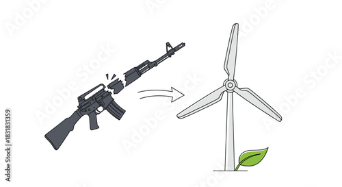 Transforming weapons into renewable energy sources for a sustainable future, Generative AI.