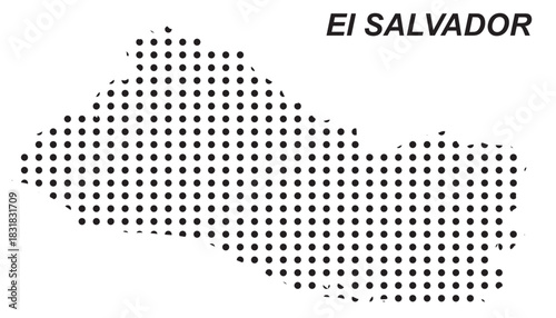 El Salvador Dot Map Vector, Digital Geometric Silhouette, Infographic Template, Point Scale Technology Concept, Central America Country EPS