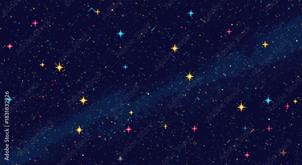 Fototapeta premium Colorful starry night sky background