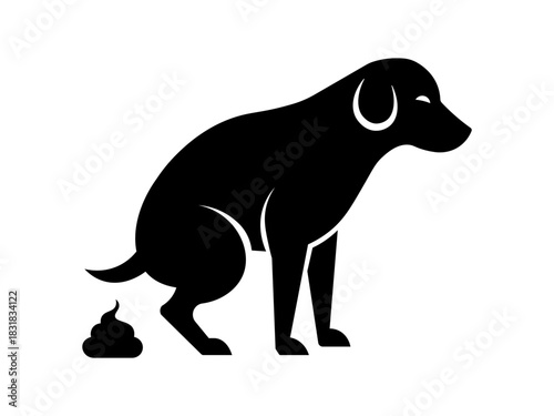 Dog Pooping Icon – Pet Waste Cleanup Symbol.