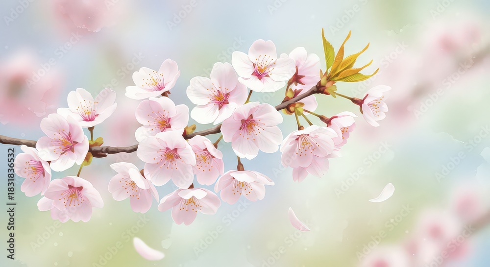 Obraz premium Delicate cherry blossoms in spring