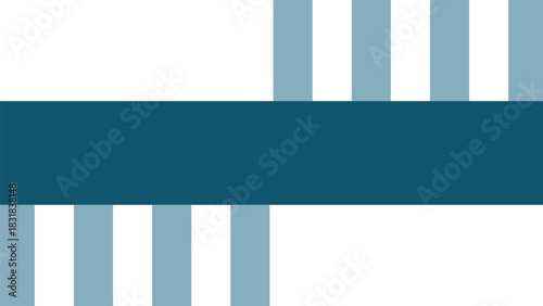 Modern Minimalist White and Teal Geometric Background Template with Horizontal Banner for Business Presentation or Corporate Header Design