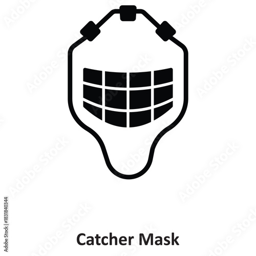 Catcher Mask Vector icon which can easily modify or edit
