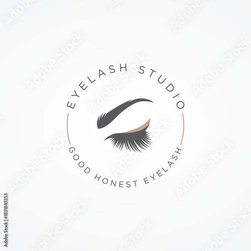 Beautiful and luxurious and modern women's eyelashes and eyebrows Logo Design. Logo for business, beauty salon, makeup, eyelash shop.