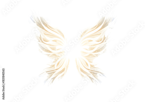 Golden White Light Glow Digital Angel Wings SVG on Transparent Background