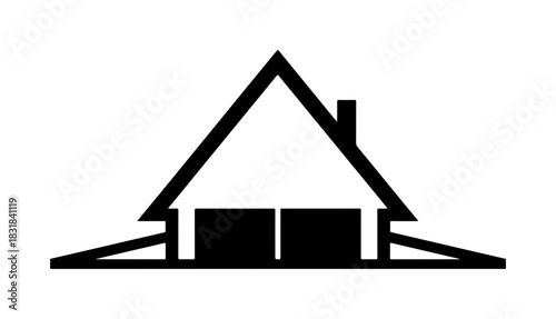 Simple house outline vector design, modern home icon perfect for real estate