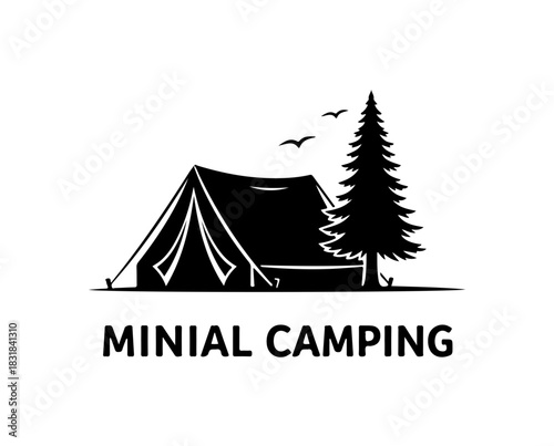 Adventure awaits with this camping tent vector graphic for outdoor enthusiasts