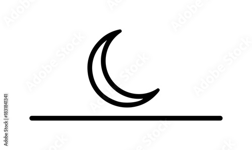 Minimalist moon icon for dreamy designs, celestial events, and spiritual themes