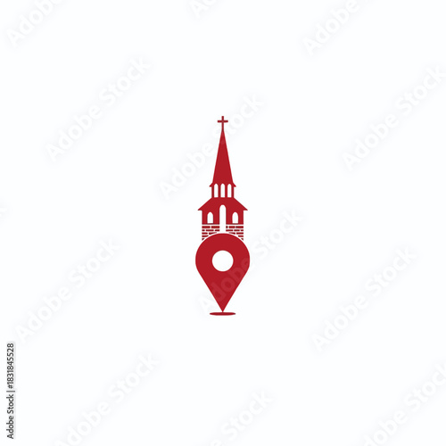 Church Location Pin Icon, map pointer icons