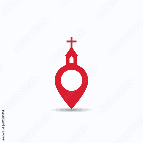 Church Location Pin Icon, map pointer icons