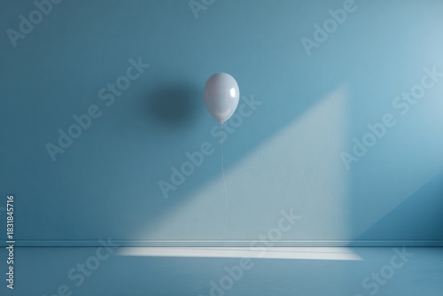 Solitary Balloon with Dramatic Lighting