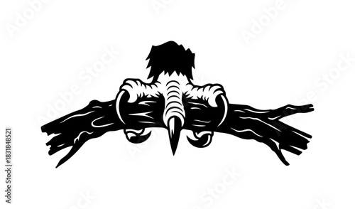 Eagle claw gripping branch, powerful vector design element