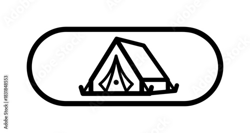 Camping tent icon for travel and outdoor adventure use