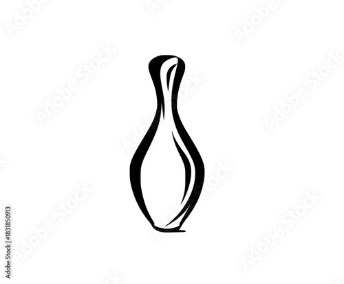 Vase Serenity - Black White | Clean, isolated vector art for creative projects.