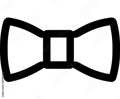 Monochrome Elegance - Timeless Bow Tie Icon | Clean, isolated vector art for creative projects.