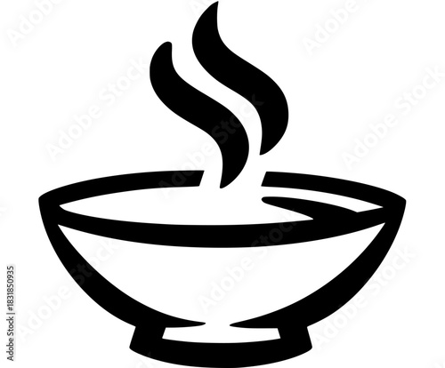 Creamy Soup Bowl - Vintage Style | Clean, isolated vector art for creative projects.