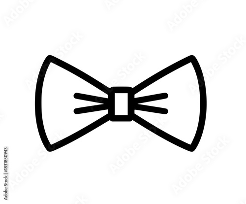 Elegant Black White Bow Tie Icon | Clean, isolated vector art for creative projects.