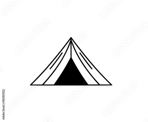 Silhouette tent camping trip | Clean, isolated vector art for creative projects.