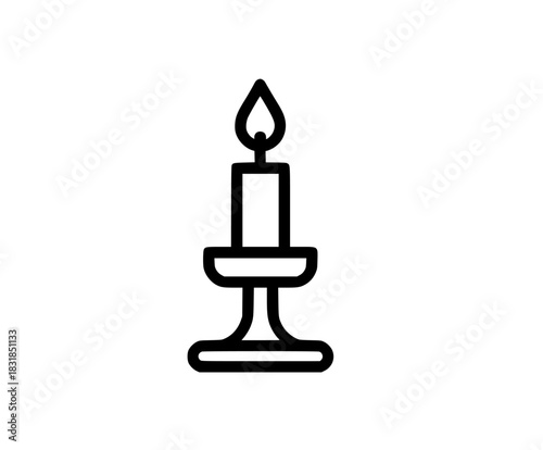 solitary flame flickers quiet stillness night. | Clean, isolated vector art for creative projects.