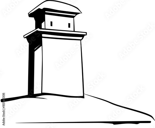 Silhouette tower snow | Clean, isolated vector art for creative projects.