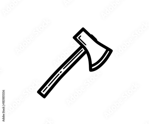 Monochrome Power: Timeless Axe Icon | Clean, isolated vector art for creative projects.