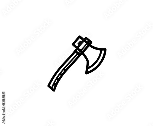 Elegant Black White Axe Icon | Clean, isolated vector art for creative projects.