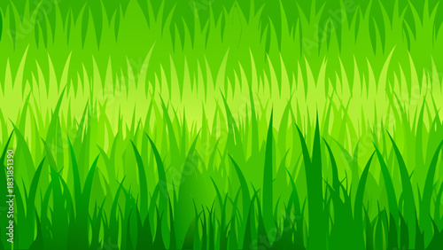 Vibrant green grass blades create a lush natural background with a soft gradient effect