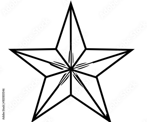 Star Season: Christmas Tree Topper Black White | Clean, isolated vector art for creative projects.