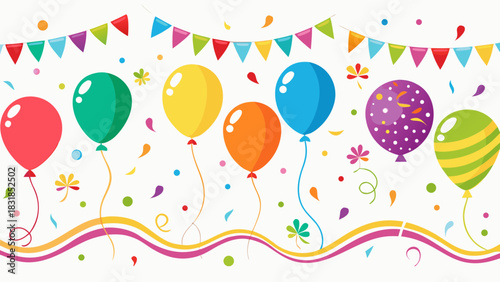 happy birthday card with balloons