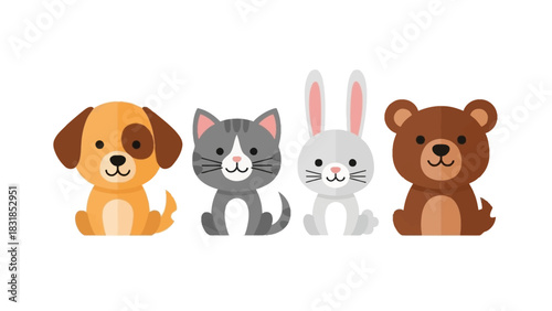 Diverse group of business people in various poses and actions.