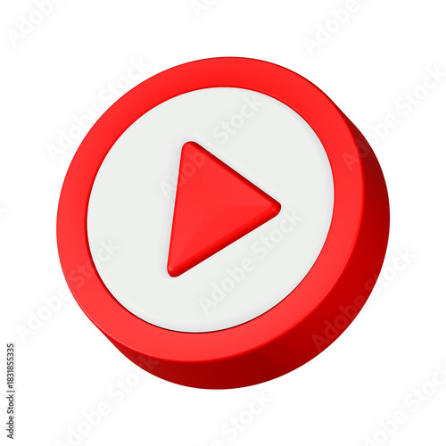 Free Download 3d rendering icon play button red color - GFXLoad