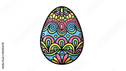 Colorful Easter Egg Illustration for Holiday Celebrations and Springtime Festivities