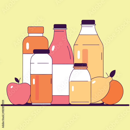 vector illustration of fruit juice