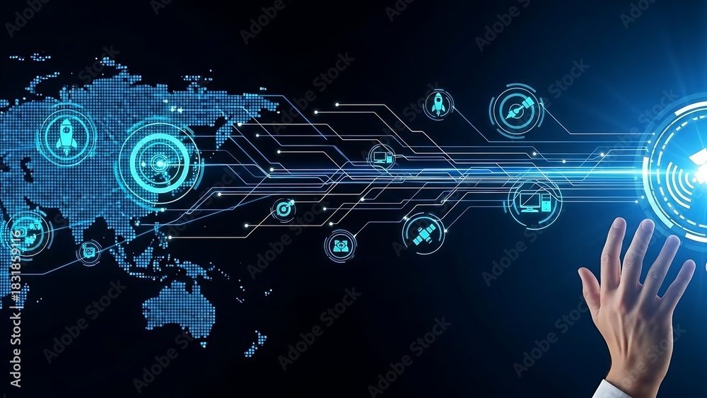Fototapeta premium Advancing Connectivity Worldwide Through Innovative Digital Infrastructure and Intelligent Solutions