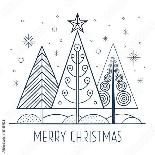 christmas card with christmas tree