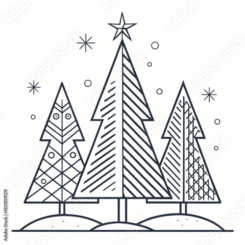 winter landscape with christmas trees