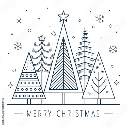 christmas trees vector illustration