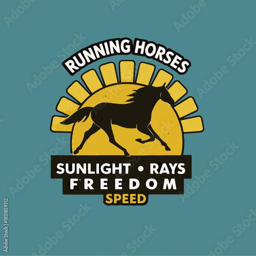 vector running horse