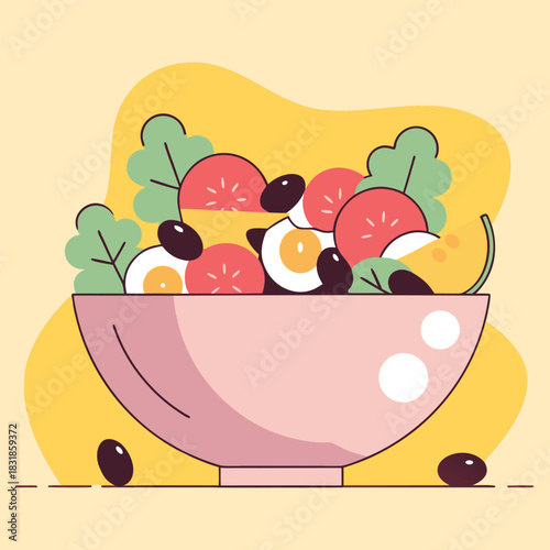 vector illustration of an apple with ice cream