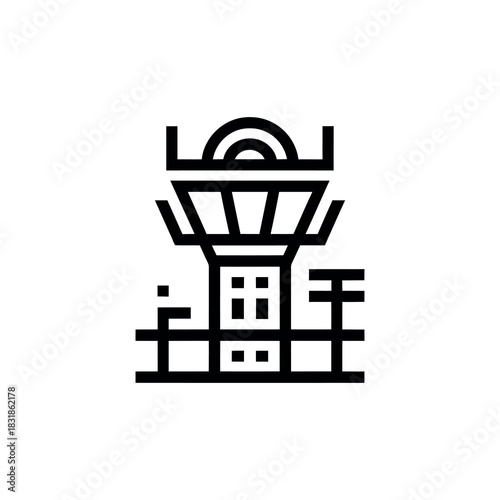 Air Traffic Control Tower Icon Isolated With Transparent Background Design Stock