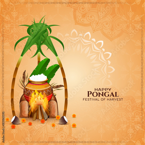 Happy Pongal religious festival background design