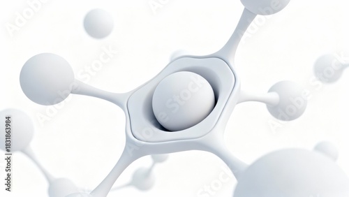 Fototapeta Naklejka Na Ścianę i Meble -  Abstract 3d rendering of a complex molecular structure with interconnected spheres