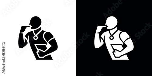 Black silhouette coder using laptop with code symbol transparent background